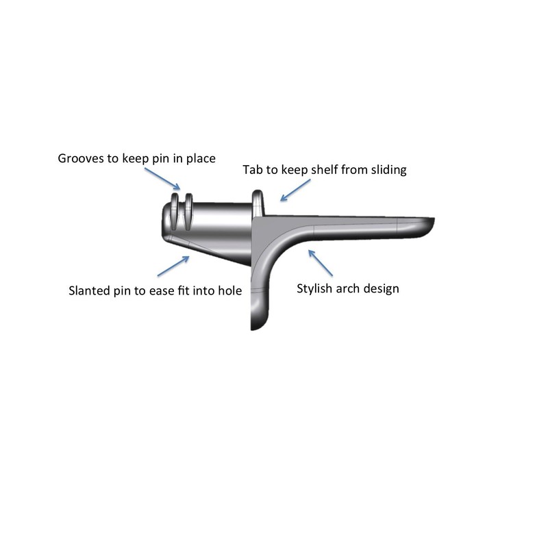 1/4 inch Shelf Support Peg/Pin Bracket Stainless Steel 50 Pack
