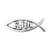 Jesus Fish Christian Car Emblem - Chrome Silver Fish Emblem