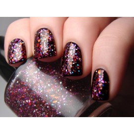 Spellbound Nails Carnival Lights - custom red bronze silver fuchsia glitter topper nail polish