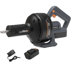 ESANHAO Electric Drain Auger 25ft Cordless Drain Cleaner machine auto feed plumbing snake for kitchen sink, showers, toilet etc. 3/4"-2" Pipe drain clog (2000mAh Chargeable)