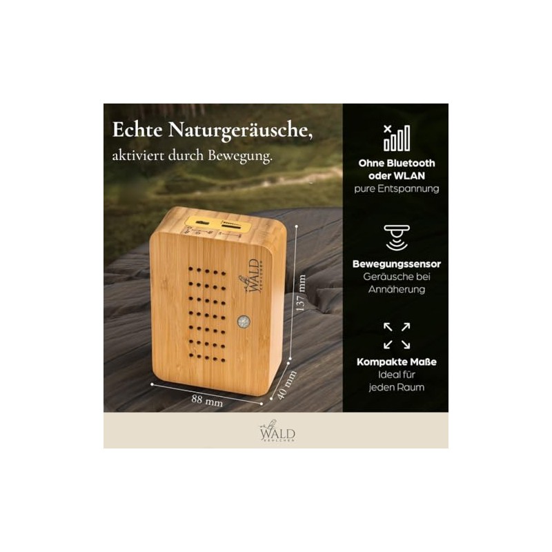 Premium Birdsong Box Made of Real Solid Bamboo Wood -