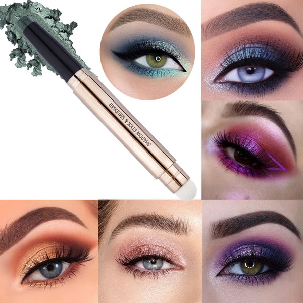 MiaSarah Green Eyeshadow Stick, Cream Shimmer Smooth Eyeshadow Pencil, Hypoallergenic