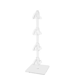 Marketing Holders Eyewear Holder Countertop Display Stand Holds 4 Pairs of Sunglasses or Eyeglasses Clear Acrylic with Square Base for Retail Pharmacies Optical and Department Stores