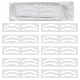 Disposable Eyebrow Design Stencil Eyebrow Tint Airbrush Auxiliary Sticker for Brows Shaping with Single Eyebrows Type Option (1 Bag - C type - 10 Pairs)