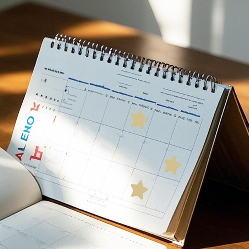 FINDAT Kraft Star Stickers 1 Inch Vinyl Kids Reward Sticker