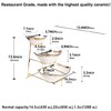 The LIUYWYHCF Three-Tier Ceramic Bowl Rack Features a Foldable Gold