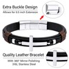 VEXXS Mens Leather Bracelet, Braided Genuine Leather Bracelets with Cross