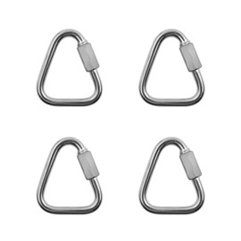 304 Stainless Steel Chain Quick Link Triangle,TTZEZE Heavy Duty Triangle Locking Carabiner Marine Grade Chain Connector for Outdoor Equipment Hammock Keychain Buckle Link 4 Pack 37 * 31 * 3.5mm