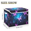 YETTASBIN Purple Blue Butterfly Storage Basket with Lid and Handles,