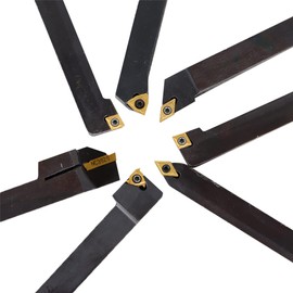 LiGuVCY Milling Cutter 1/2 Inch Indexable Carbide Turning Tool Set Suitable for Finishing Operations Such as Turning Grooves and Cutting Threads 7 Pieces