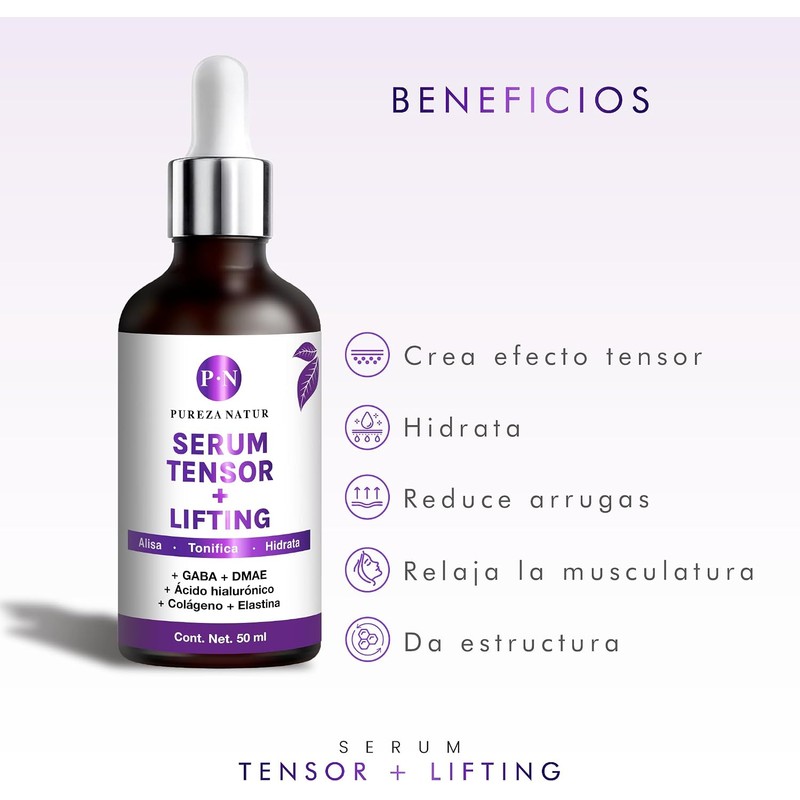 PUREZA NATUR Suero facial Efecto Tensor Lifting con Gaba Y