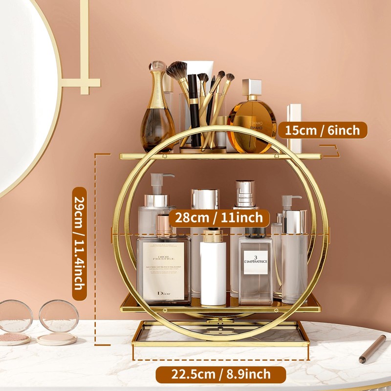 YIWANFW Perfume Organizer for Dresser, 2 Tier Bathroom Counter Organizers