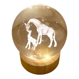 Thorness 3D Crystal Ball Night Light USB Lamp with Giraffe Design – Ludosphere LED Mood Lighting for Home, Bedroom, or Office Decor
