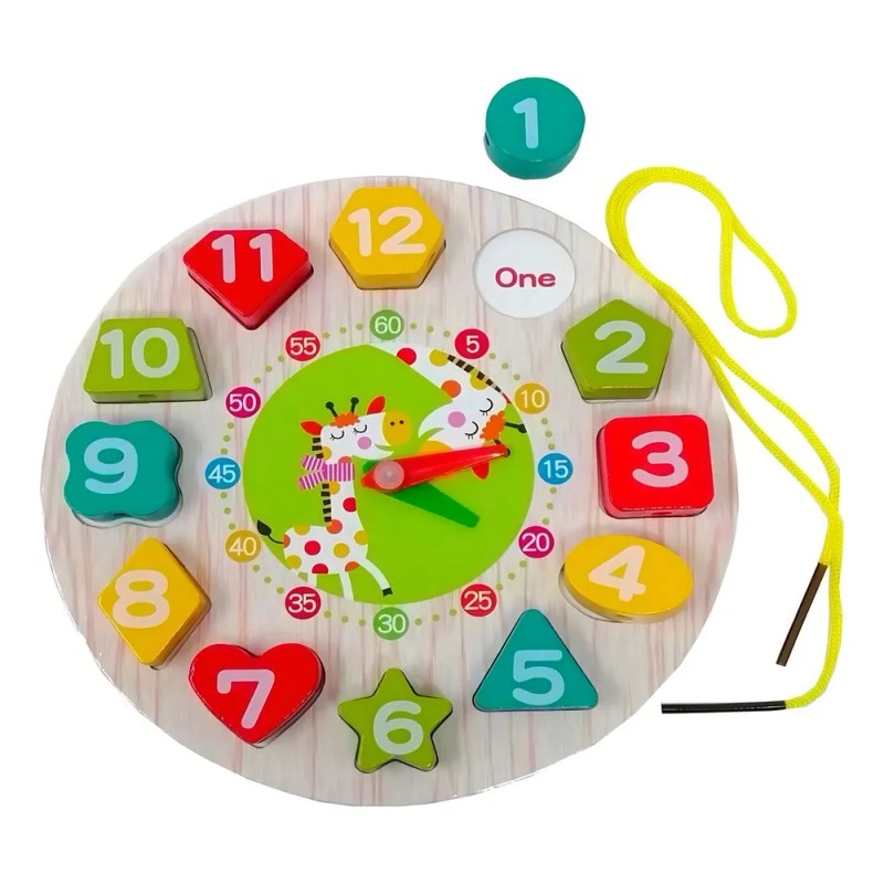 Reloj Educativo de Madera Educar ME-009 Didáctico Montessori Niños