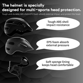 KORIMEFA Kids Bike Helmet Toddler Bike Helmets for Ages 2-8 Years Boys Girls CE Certified Safety Adjustable Multi-Sport Roller Skating Skateboard Scooter Cycling Helmet (Black, S)