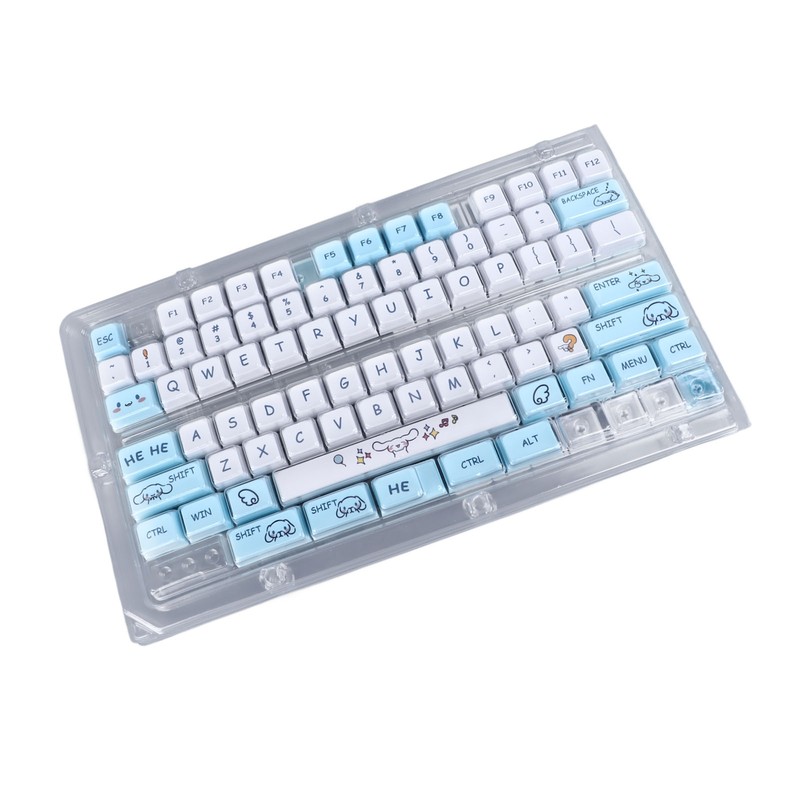 129 Keys Keycaps for XDA Height Accurate Keystrokes Blue White