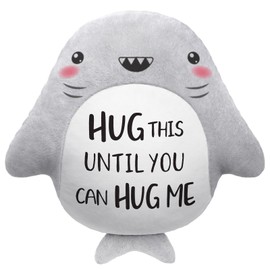 musaecoin Christmas/Birthday Gifts for Girlfriend/Boyfriend, Long Remote Distance Relationship Gifts- Novelty Cute Shark Pillow- I Love Miss You Gift for Her/Him, 15”×15”