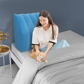 Baiao Inflatable Wedge Pillows, Stand Up Pillow for Air Mattresses, Seat Pillow for Air Mattresses, Sleeping Pillow for Back, Leg Support and Knee Support(Blue)