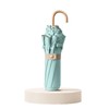 Fashionable and Cute Folding Umbrella, Solid Ruffled Design, Gold J-Shaped