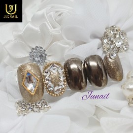 Champagne Gold Handmade Nail Tips - Short Round / 샴페인골드 수제네일팁 - 숏라운드
