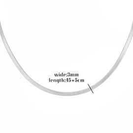 MILAKOO Women's Layered Necklace Herringbone Cuban Chain Necklace Snake Chain Stackable Chains Choker for Women Gold/Silver, Titanium steel, No Gemstone