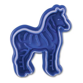 Staedter Zebra Embossing Cookie Cutter with Ejector, Blue, 6 cm