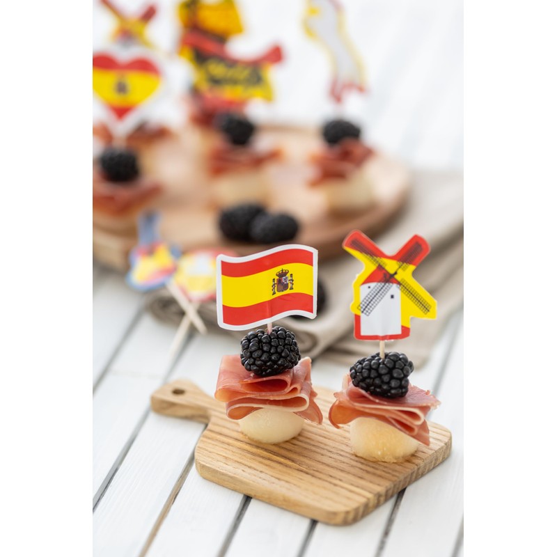 Spain Madrid Muffin Picks for Country Party Decoration and Theme