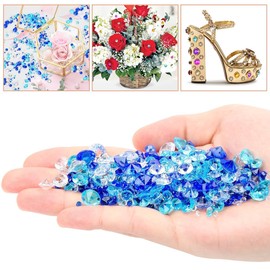 Mbsomnus Diamonds Decoration, Pack of 5000 Confetti Diamonds Wedding Blue Acrylic Decorative Crystals Confetti Glitter Diamonds Table Decoration Rhinestone for Birthday Party Vase Filler Scatter