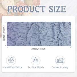 24 Pack Dusty Blue Cheesecloth Table Runner 20 x 120 inch Gauze 10FT Semi Sheer Boho Fabric Cheese Cloth Table Runner for Wedding Party Birthday Baby Bridal Shower