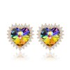 CHLOEOS Women's Heart Earrings, Popular, Dainty Austrian Crystal, Stud Earrings,