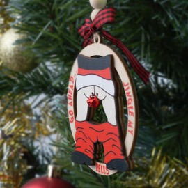 Friends Christmas Ornaments, Friendship Ornaments for Women Friends, Best Friends, Bestie, 3.5" 2 Layered Wood Ornament, Funny 2024 Coworkers Friends Gifts (Jingle My Bells Men)