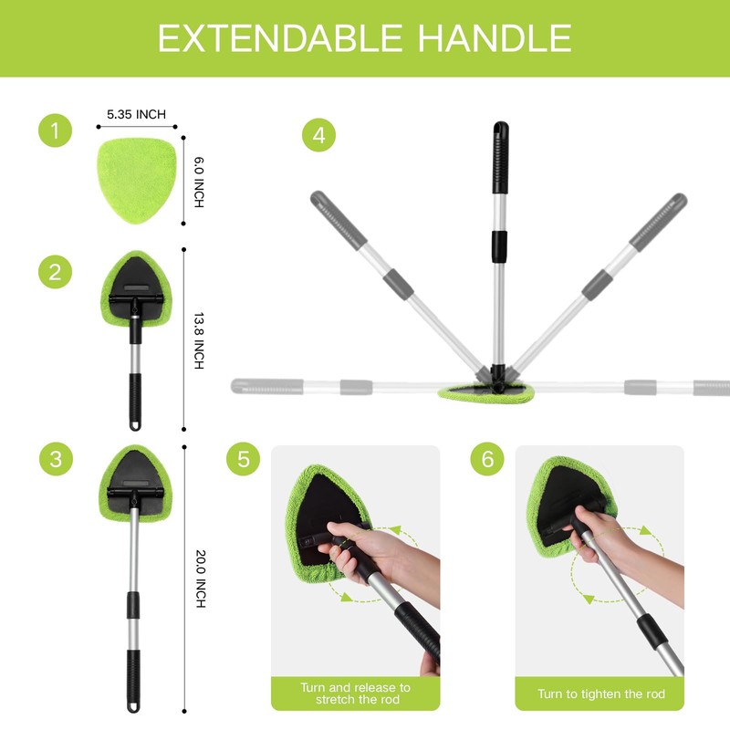 Qydipclin 10pcs Windshield Cleaner Tool, Car Window Cleaning Wash Kit