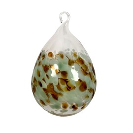 Lauschaer Glas Glass Easter Eggs with Granules, Various Sizes and Sets Mouth-Blown Hand-Shaped (5, Opal Grey with 5 Colours)