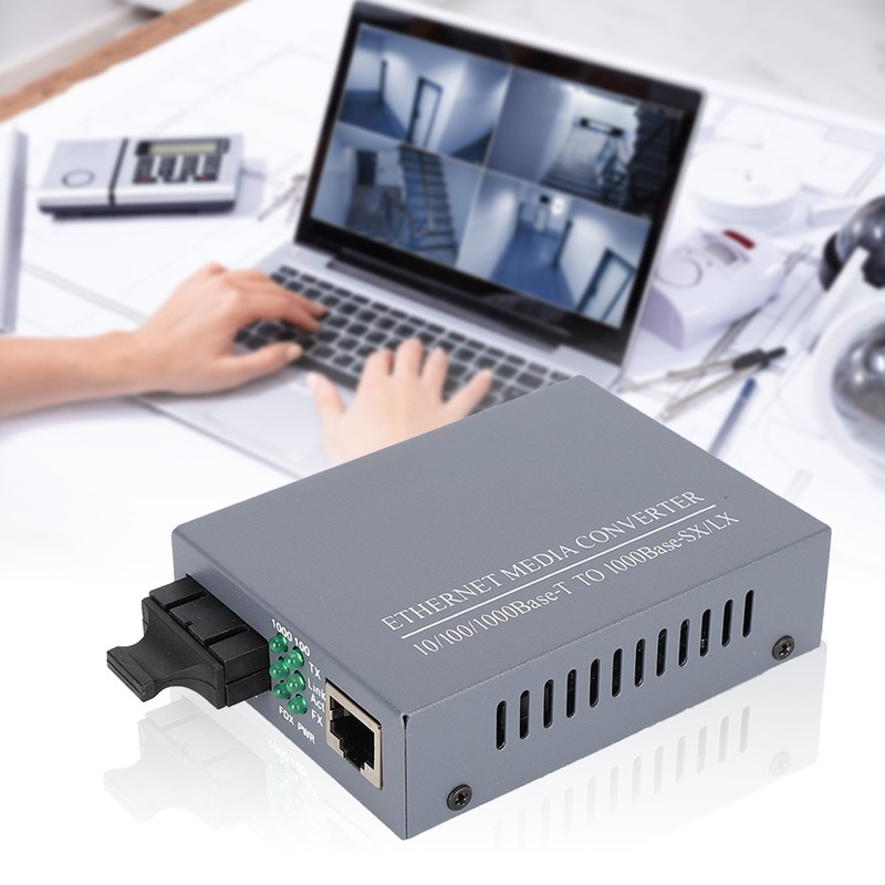 Fiber Optic Media Transceiver Ethernet Gigabit Single Mode Converter
