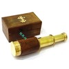 Handcrafted Nautical Decor Scout's Brass/Wood Spyglass Telescope With Rosewood Box,6'',