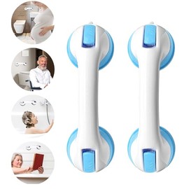 TZEKING Pack of 2 Grab Handles for Seniors, Shower Handle, Suction Cup, Grab Bars for Shower No Drilling, Mobile Grab Handle, Stand Aid Suction Handle, Bath Handle No Drilling, Shower Rail