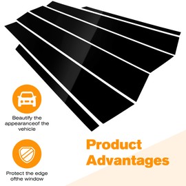 BASIKE Compatible with 2003 to 2007 7th Gen Honda Accord Door Window Trim Anti Scratch Stickers Door Pillar Moldings 6pcs