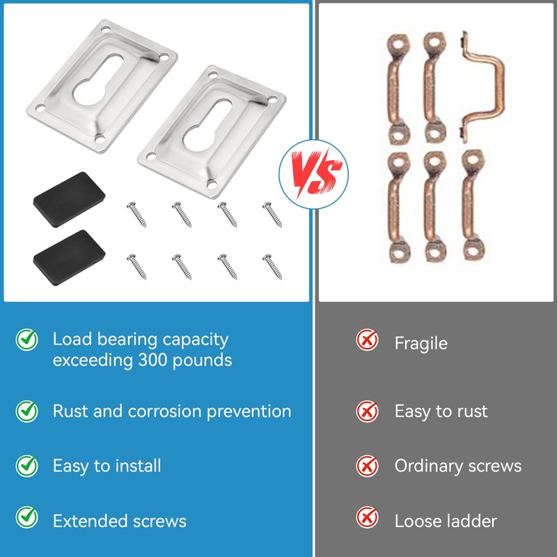 Boat Ladder Mounting Bracket Kit, Flush Mount Pontoon Ladder Hardware