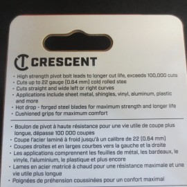 Wiss Crescent Wiss 10in Straight Pattern Tinner Snips - YOUR CHOICE ONE OR TWO - 2 TINNER SNIPS