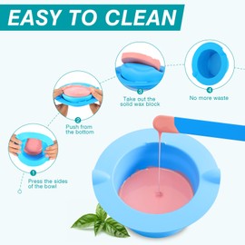 Hard Wax Beads for Hair Removal Sensitive Skin, No Rosin,3lb Brazilian Coarse Waxing for Bikini, Face, Eyebrow, Back, Chest, Legs, Armpit, Waxing Beads for Women Men with Silicone Pot, Cream