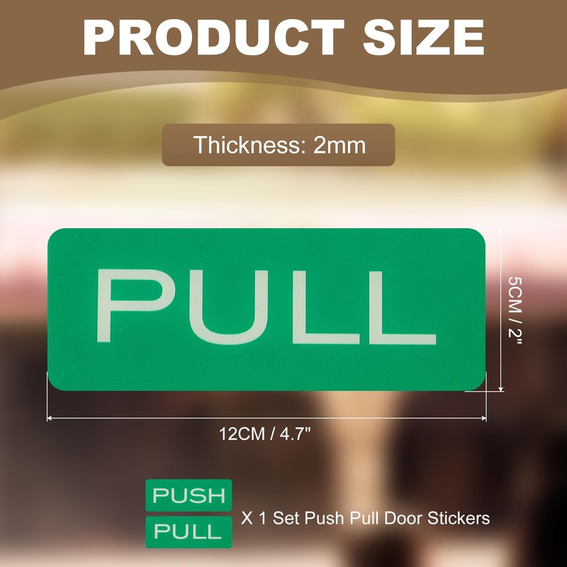 PATIKIL 1Set Push Pull Door Stickers, 2x4.7in Push and Pull
