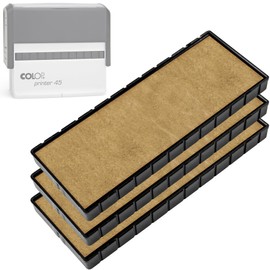 MaxMark COLOP E45 Non-Toxic, Water Based Premium Replacement Pad for Printer 45 - Pack of 3 - Dry (No Ink Color)