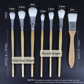 GACDR Blending Brushes for Acrylic Painting,7 Pieces Versatile Gilding Brush Set, Goat Hair Mop brushes for Wartercolor Craft Foil Gold Leaf Flakes Sheets