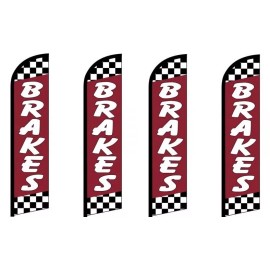 Brakes (Red) King Size Windless Flag Pack of 4 (Hardware Not Included)