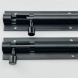 2 Pcs Shed Door Locks Heavy Duty Black Door Bolt Barrel Sliding Latch Lock Durable Slide Bolt with Screws for Shed Doors Gates and Outhouse Doors，Black (6 inch（150mm）)