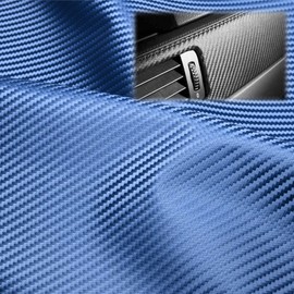 EZAUTO WRAP 54"x180" (4.5FTx15FT) Blue Fabric Carbon Fiber 54" Wide Cloth Marine Vinyl Plain Weave Upholstery Automotive Seat Cover