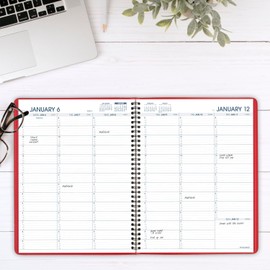AT-A-GLANCE 2025 Appointment Book Planner, Weekly, 8-1/4" x 11", Large, Quarter-Hourly, Red (709401325)