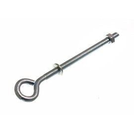 EYE BOLT WITH NUTS AND WASHERS M6 X 100MM BZP WEATHERPROOF ( pack of 2 )