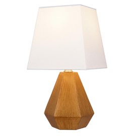 Catalina Lighting 24292-000 Wood Finish Accent Lamp for Office, Living Room, Dorm or Bedroom, Smart Home Compatible, Bulb Not Included, 13.5", Natural