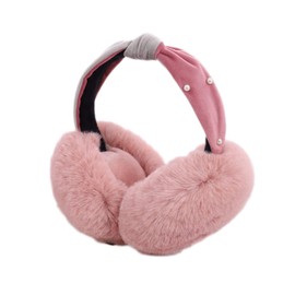 SUNNEE Soft Winter Warm Ear Muffs - Women Foldable Headband Earmuffs Furry Fleece Ear Covers for Cold Weather (Pink)